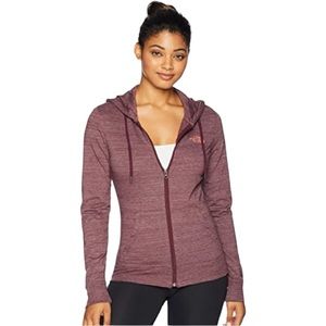 The North Face Lightweight Tri-Blend Full Zip Hoodie Fig Heather/Faded Rose lg